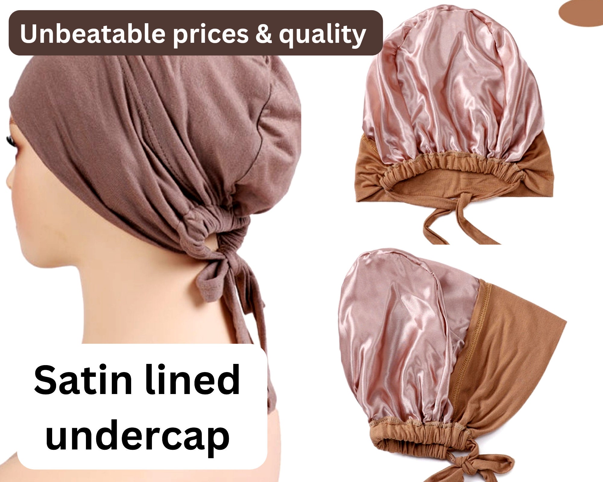 Satin Lined Undercap Hijab Scarf Satin Sleep Cap Silk Etsy UK