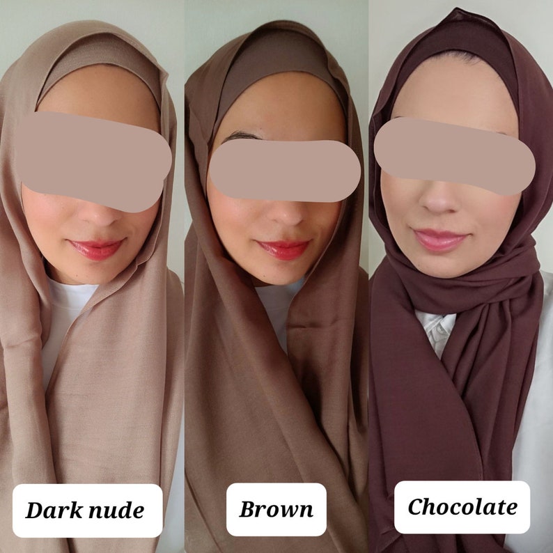Set HIJAB E CAPPELLO MODALE set sciarpe modali e set maglia sottocappello set coordinato scialle set regalo hijab dubai hijab emirati premium, set jersey immagine 3