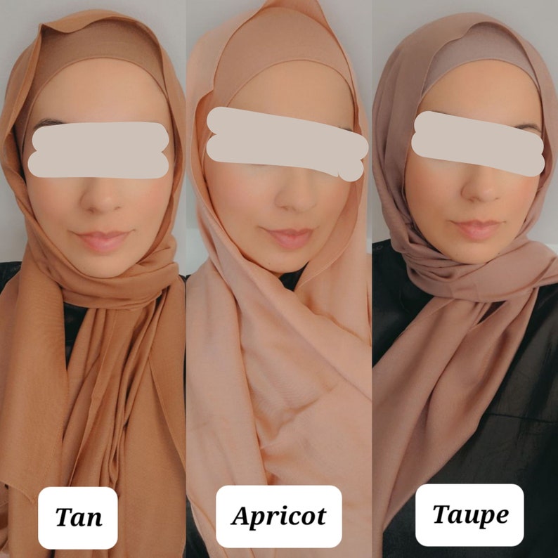 Set HIJAB E CAPPELLO MODALE set sciarpe modali e set maglia sottocappello set coordinato scialle set regalo hijab dubai hijab emirati premium, set jersey immagine 7