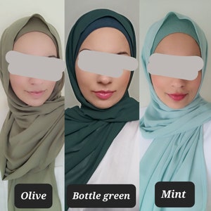 HIJAB & CAP set chiffon scarves and undercap jersey set shawl matching set premium dubai hijab emirati hijab gift set, jersey hijab image 7