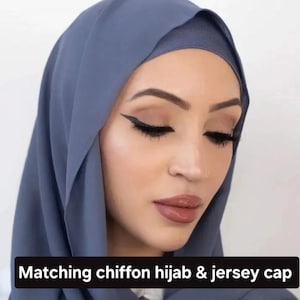 HIJAB & CAP set chiffon scarves and undercap jersey set shawl matching set premium dubai hijab emirati hijab gift set, jersey hijab