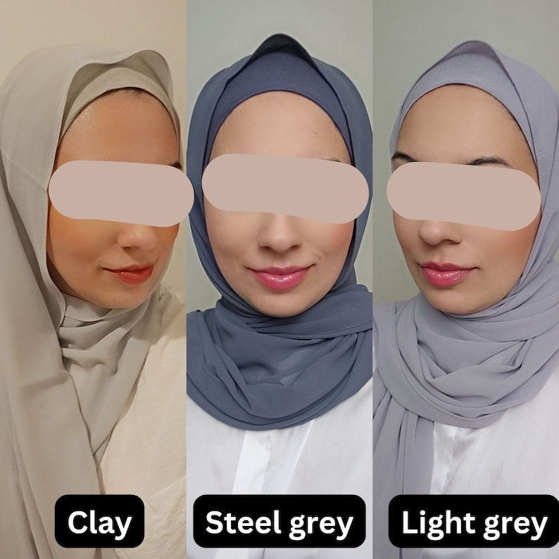 HIJAB & CAP set chiffon scarves and undercap jersey set shawl matching set premium dubai hijab emirati hijab gift set, jersey hijab image 9