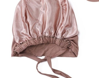 Satin lined undercap Hijab scarf, satin sleep cap, silk undercap, chemo bonnet, satin lined turban, satin hijab cap,