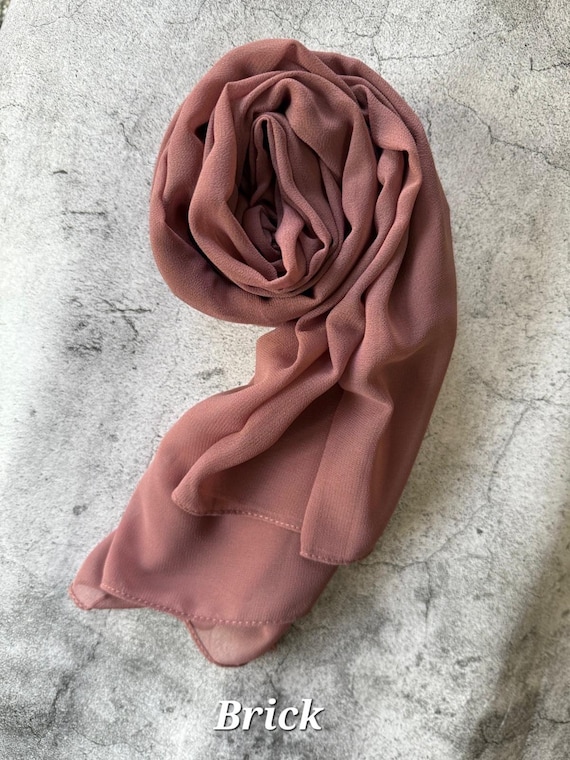 Sciarpe Hijab In Chiffon, Hijab Dubai, Scialle Sarong, Semplice, Avvolgente, Hijab In Georgette, Emirati, Qualit&agrave; Premium - Italia