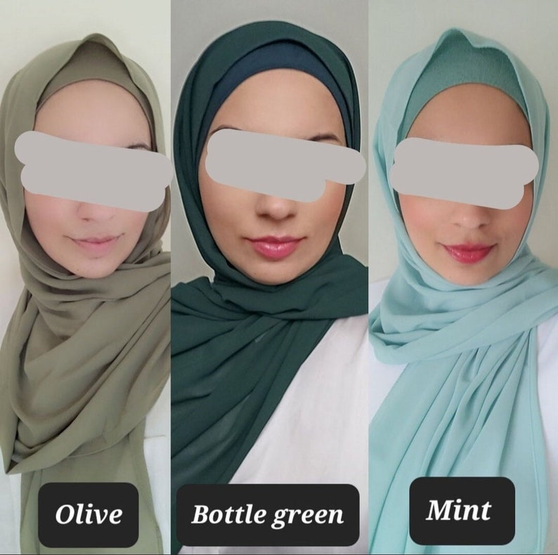 HIJAB & CAP set chiffon scarves and undercap jersey set shawl matching set premium dubai hijab emirati hijab gift set, jersey hijab image 5