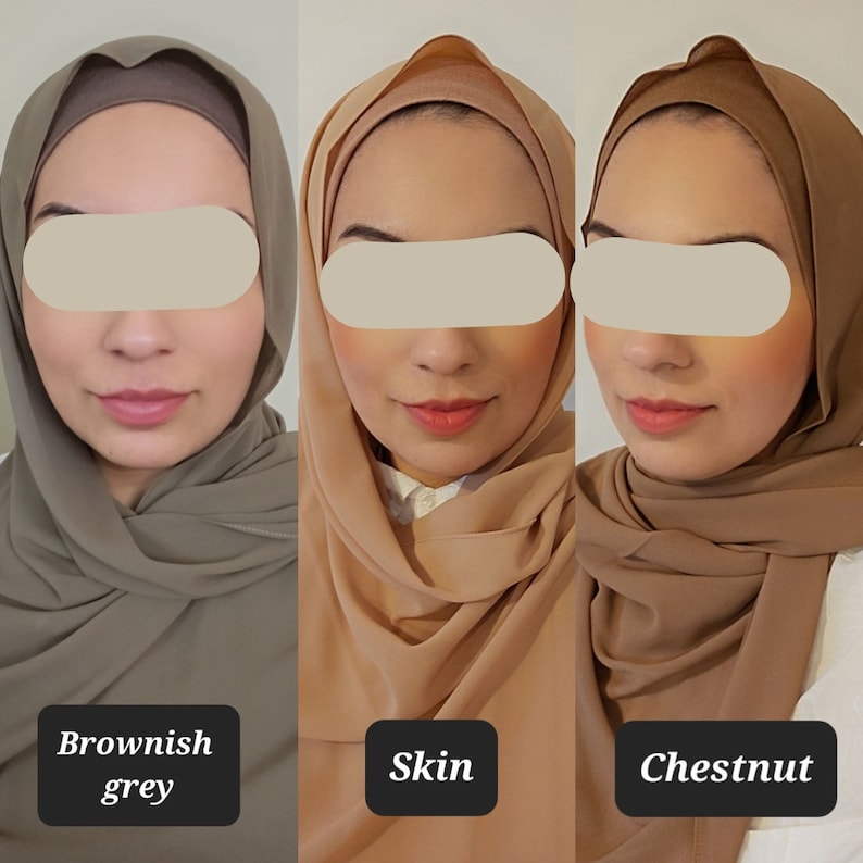 HIJAB & CAP set chiffon scarves and undercap jersey set shawl matching set premium dubai hijab emirati hijab gift set, jersey hijab image 2