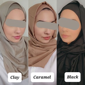 MODAL HIJAB & CAP set modal scarves and undercap jersey set shawl matching set premium dubai hijab emirati hijab gift set, jersey set image 6