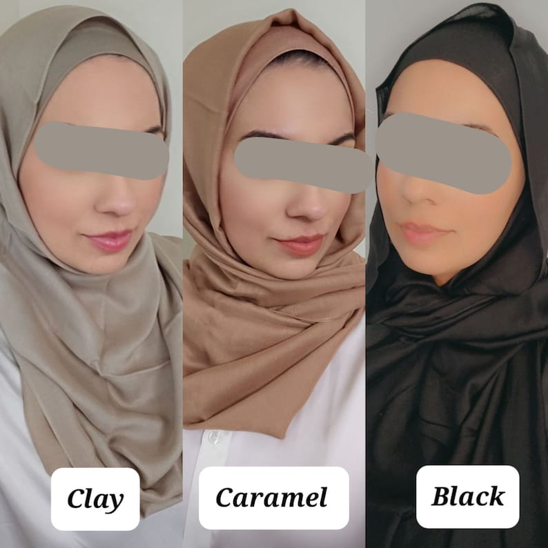 Set HIJAB E CAPPELLO MODALE set sciarpe modali e set maglia sottocappello set coordinato scialle set regalo hijab dubai hijab emirati premium, set jersey immagine 6