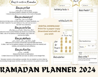 Ramadan Planner calendar gift ramadan Qur'an quotes salah tracker eid umrah ramadan daily wisdom Qur'an