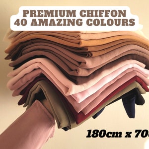 HIJAB Chiffon sjaal sjaal hijab, Dubai hijab, sarong sjaal effen omslag Georgette crêpe hijab emirati hoofddoek cadeau voor haar hijabset