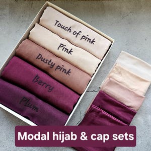 MODAL HIJAB & CAP set modal scarves and undercap jersey set shawl matching set premium dubai hijab emirati hijab gift set, jersey set