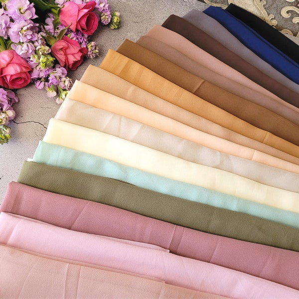 Chiffon Hijab Schals Dubai Hijab, Sarong Schal Plain Wrap Georgette Krepp Hijab, Emirati, Premium-Qualität