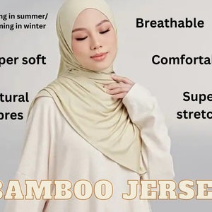 Hijab BAMBOO JERSEY scarf shawl headscarf headwrap premium quality Stretchy