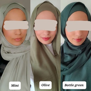 Set HIJAB E CAPPELLO MODALE set sciarpe modali e set maglia sottocappello set coordinato scialle set regalo hijab dubai hijab emirati premium, set jersey immagine 8