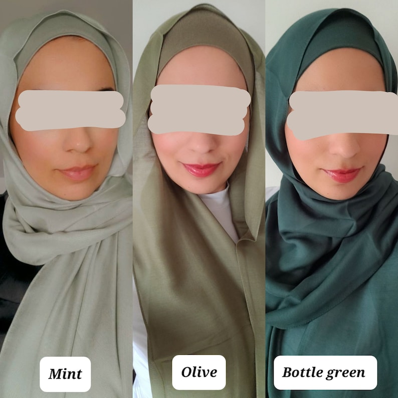 Ensemble HIJAB ET CASQUETTE EN MODAL ensemble écharpes en modal et maillot sous bonnets Ensemble assorti châle hijab premium dubaï ensemble cadeau hijab émirati, ensemble jersey image 8