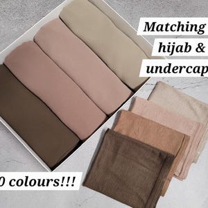 HIJAB & CAP set chiffon scarves and undercap jersey set shawl matching set premium dubai hijab emirati hijab gift set, jersey hijab