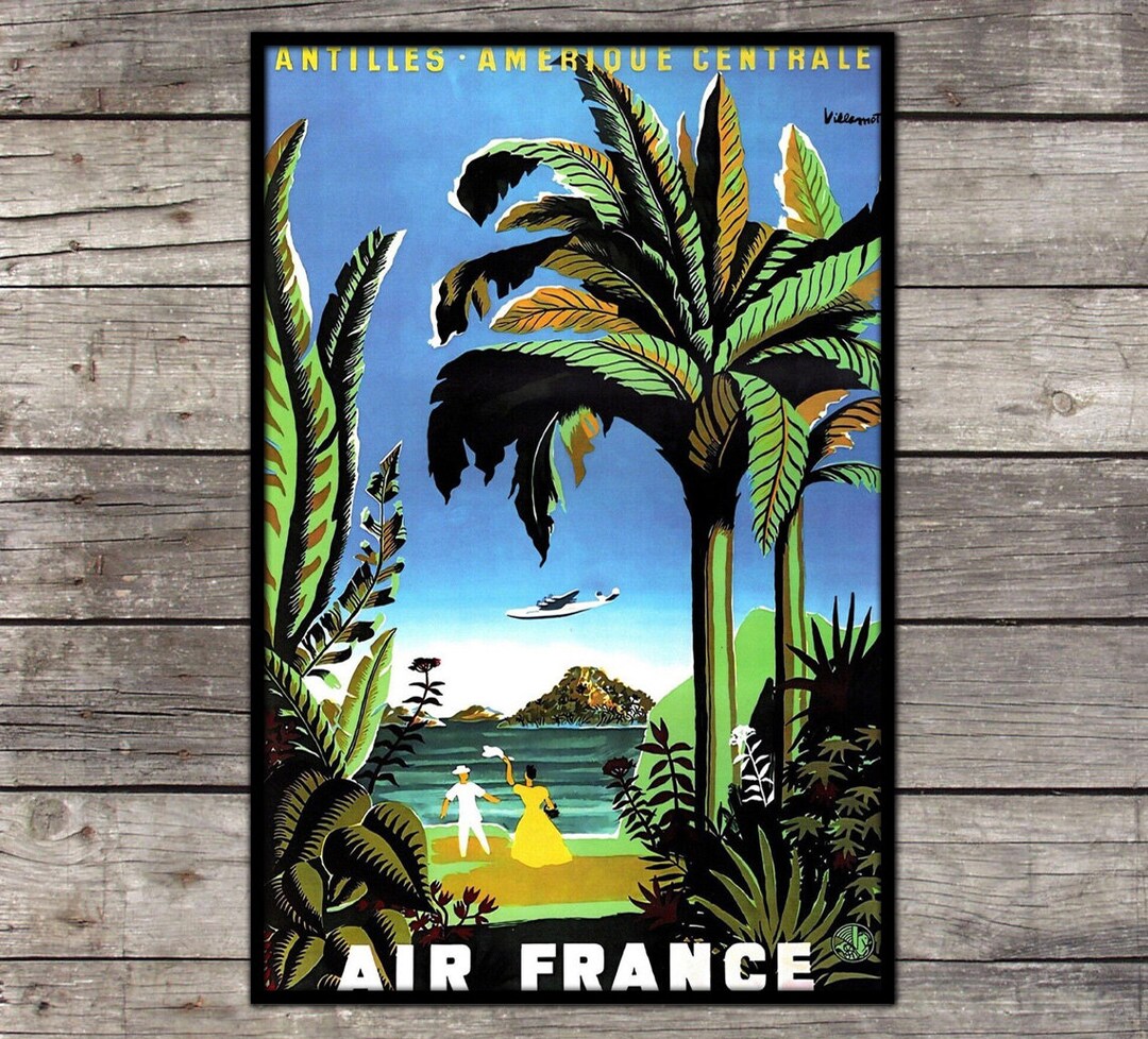 AIR FRANCE CARTE RESERVATIONS HERE-POSTER HQ 70x85cm d'une AFFICHE