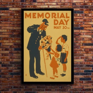 Memorial Day - World War 2 Era Poster - WW2 Vintage Poster