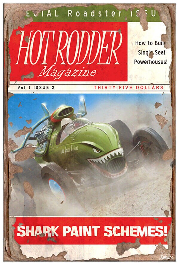 Hot Rodder Shark Paint Schemes Fallout 4 Poster Etsy