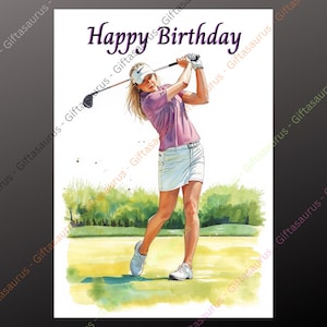 Personalised Birthday Card Eco Friendly Plantable Seeded Multipack Option Golf Golfer Lady Ladies Girl Girls Sport Gift Idea Ideas Club