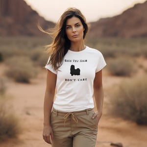 T-shirt graphique unisexe, T-shirt shih tzu drôle, cadeau pour amoureux des chiens, T-shirt pour propriétaire d&#39;animal de compagnie, chemise animal mignon, tenues décontractées, poils de chien insignifiants
