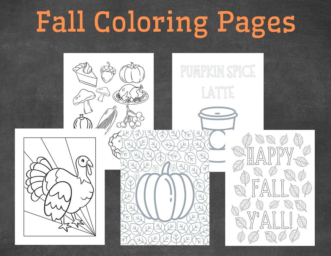 Fall Coloring Pages Adult Coloring Sheets Kids Coloring - Etsy