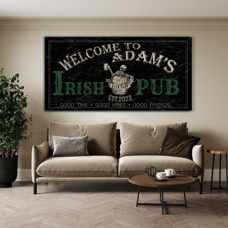 Personalized Irish Pub Sign Irish Pub Wall Decor Vintage Pub Etsy