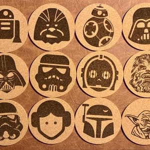 Star Wars theme personalized cork coasters