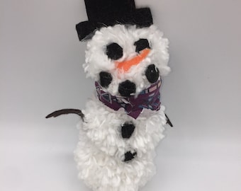Large Pom-Pom Snowman-handmade