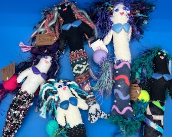 Sock Mermaids! Vibrant hair, handmade