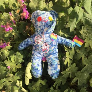 Panavai the Pansexual pride bear - hand sewn