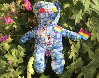 Panavai the Pansexual pride bear - hand sewn
