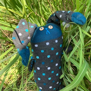 Dotsy the sock bunny - hand sewn