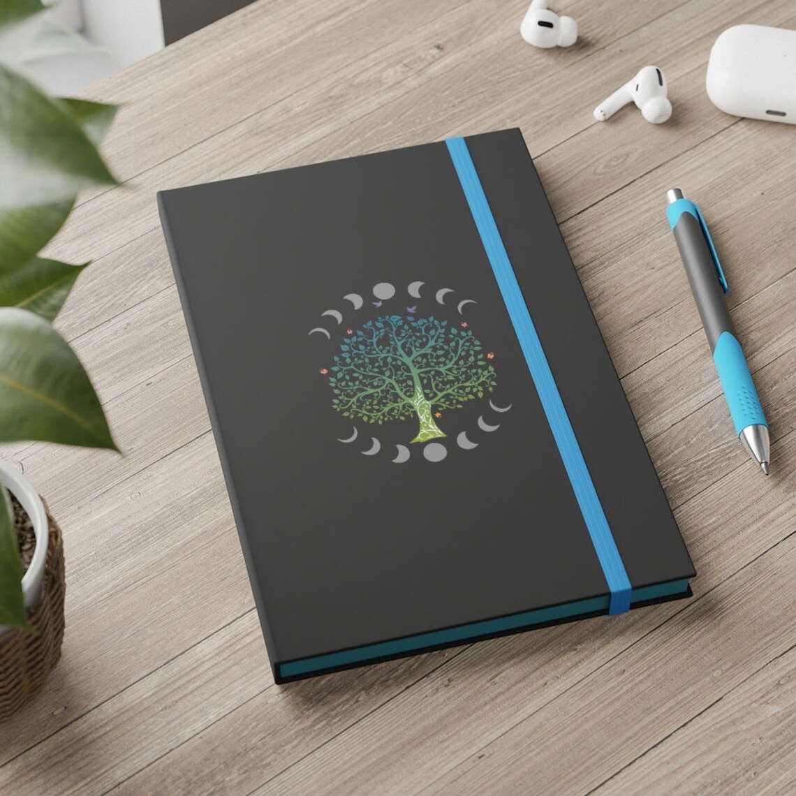 Tree of Life Notebook, Moon Phase Notebook, Lined Notebook, Journal ...