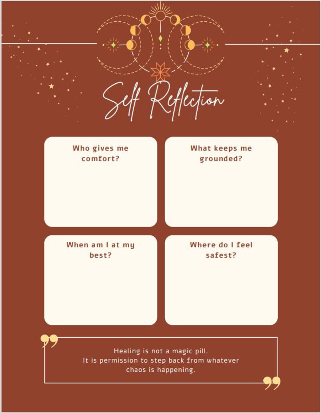 Self Reflection Digital Download, Digital Planner, Digital Download ...