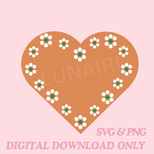Clay Heart SVG and PNG Digital File Download, Corazon de Barro, Cute Mexican Design