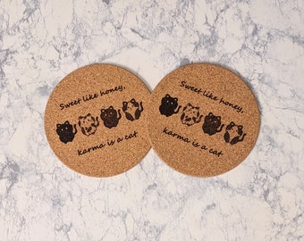 Custom Personalized Cute Cat Coasters