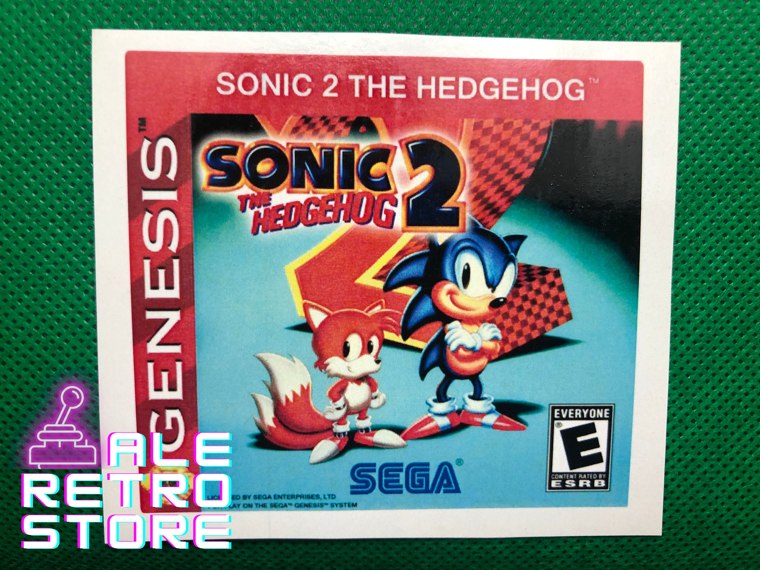 Sonic the Hedgehog 2 Sega Genesis Replacement Label Sticker 