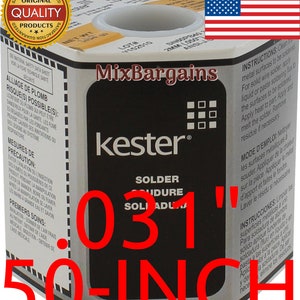 Genuine KESTER Solder 60/40, 0.031” (0.8mm) 3.3% Rosin Flux, 24-6040-0027/44, 50 INCHES