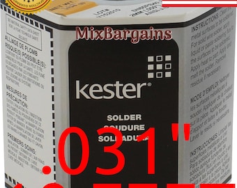 Genuine KESTER Solder 63/37, 0.031” (0.8mm) 3.3% Rosin Flux, 24-6337-0027/44, 10 FEET