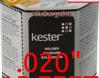 Genuine KESTER Solder 60/40, 0.020" (0.5mm) 3.3% FLUX 24-6040-0010/44, 15 FEET