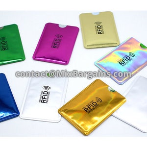 Lot de 2 protège-cartes de crédit/débit/cartes d'identité bloquant la RFID, protection antivol
