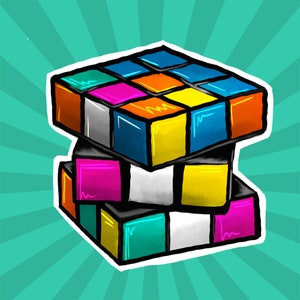 Twisted Puzzle Cube Clip Art