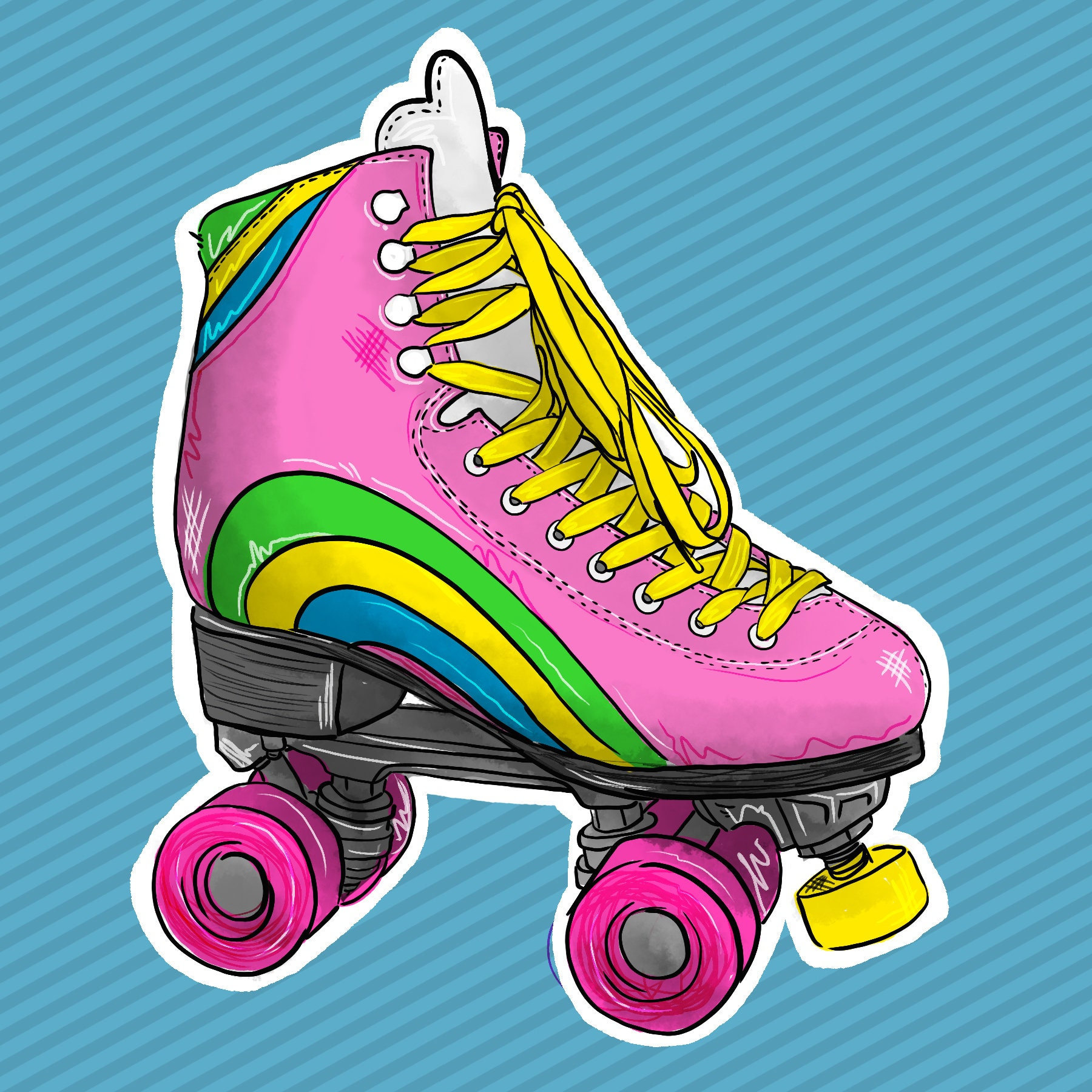 Retro 80s Roller Skate - Etsy