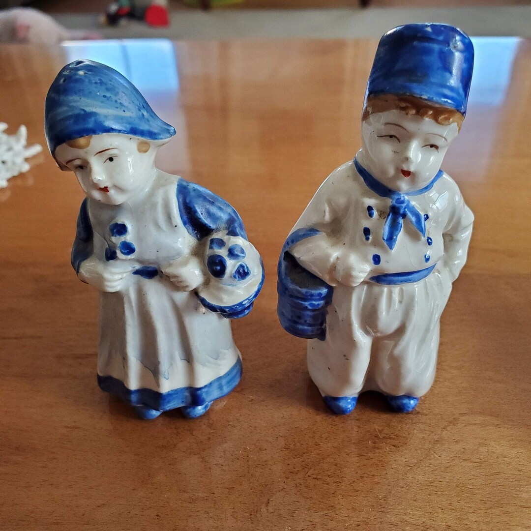 Vintage Dutch Boy Girl Salt & Pepper Shakers Etsy