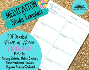 Printable Medication/Pharmacology Notes Template