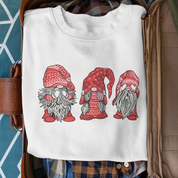 Emoji Santa Trio Unisex Sweatshirt | Cozy winter fashion | Funny Christmas print