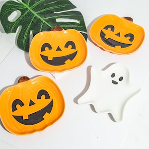 Handmade Halloween Pumpkin Plates