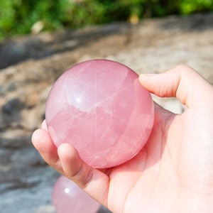 Wholesale Lot 1 lbs Natural SIX STAR Rose Quartz Spheres Healing Crystal，Reiki Chakra Stone, Wholesale Crystal, Gift For Her