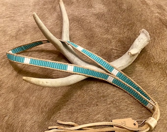 Western handmade hat band antler bead Hatband